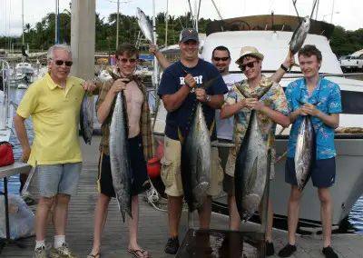 Fishermen with their big catch of Yellowfin Tuna