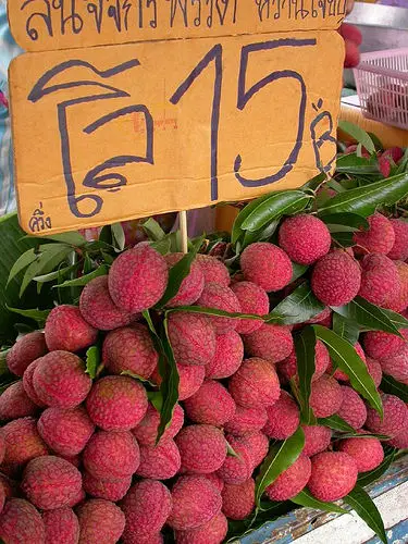 Lychees being sold in a Thai marketplace