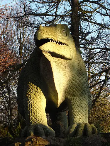 One of the Iguanodons at Crystal Palace, London