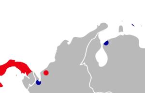 Blue marks the known locations of Gorgas's rice rat